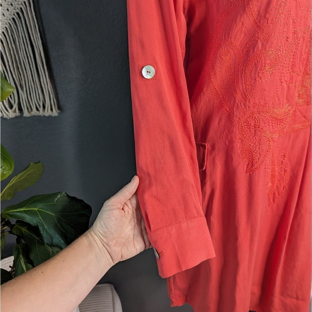 Soft Surroundings Weekender Embroidered Shirt Dress - Picture 5 of 10